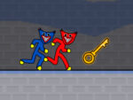 Strichmännchen-Huggy-Party-Duo