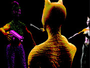 Echsendame gegen die Katzen